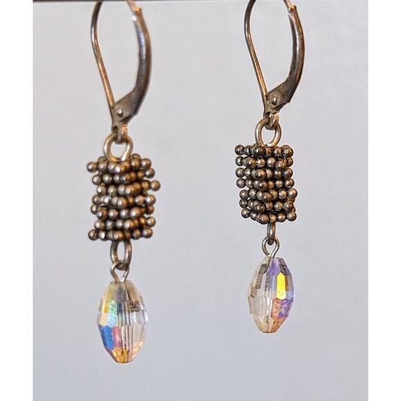 Vintage Crystal Marked Sterling 925 Lever Back Earrings - Picture 1 of 7